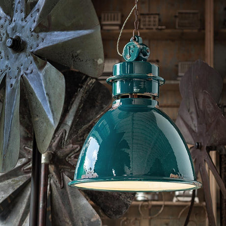 Ferroluce Keramik-Hängeleuchte Industrial in Vintage-Design, handgefertigt aus hochwertiger Keramik.