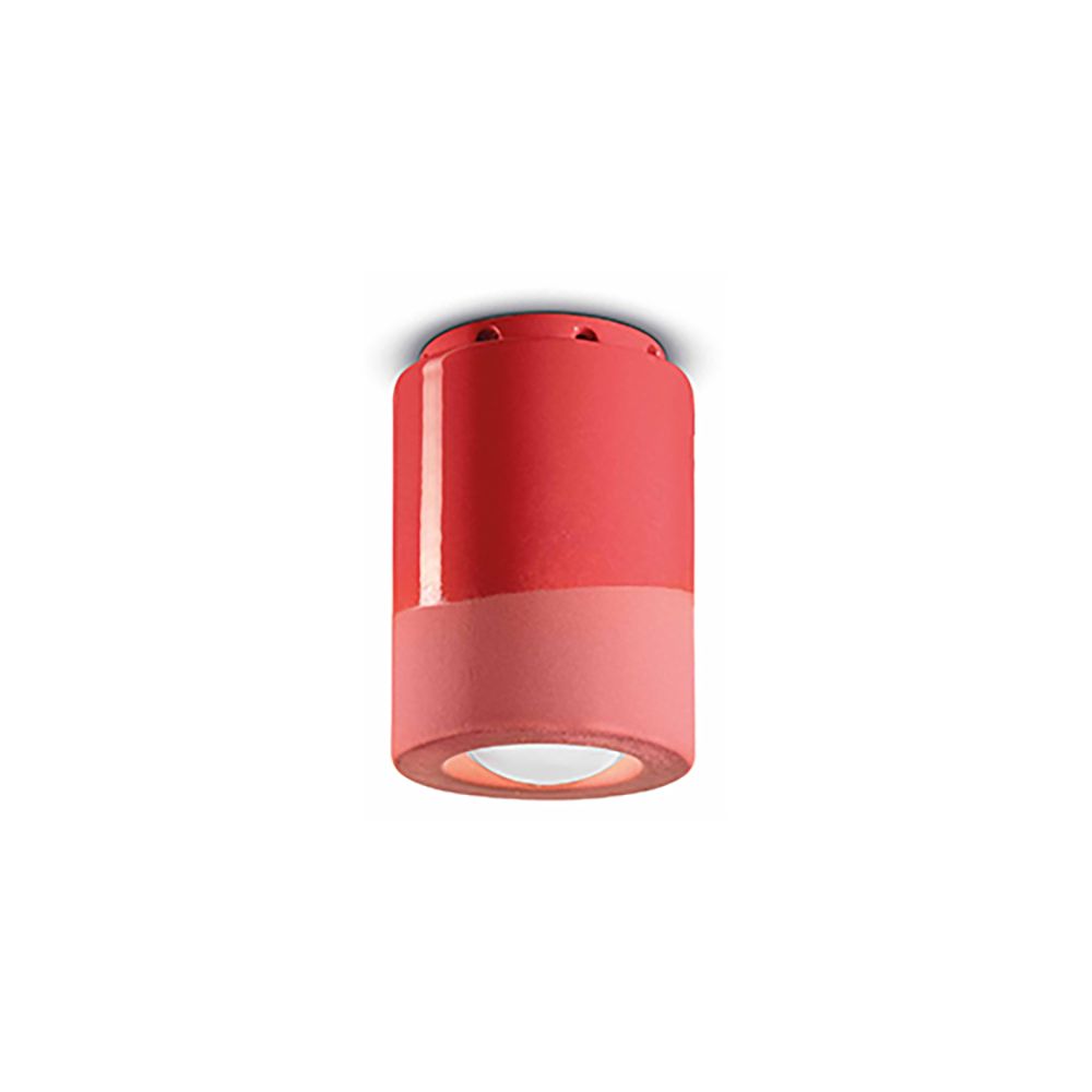 Ferroluce Pi Deckenleuchte Ø 8,5cm in Rot, ideal für Küche, Flur oder Gästezimmer.