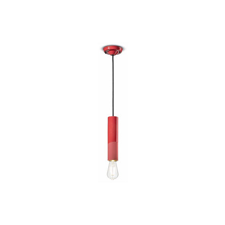 Ferroluce Pi Hängeleuchte 25cm in Rot, schlankes Design für jeden Wohnbereich, elegant und farbenfroh.