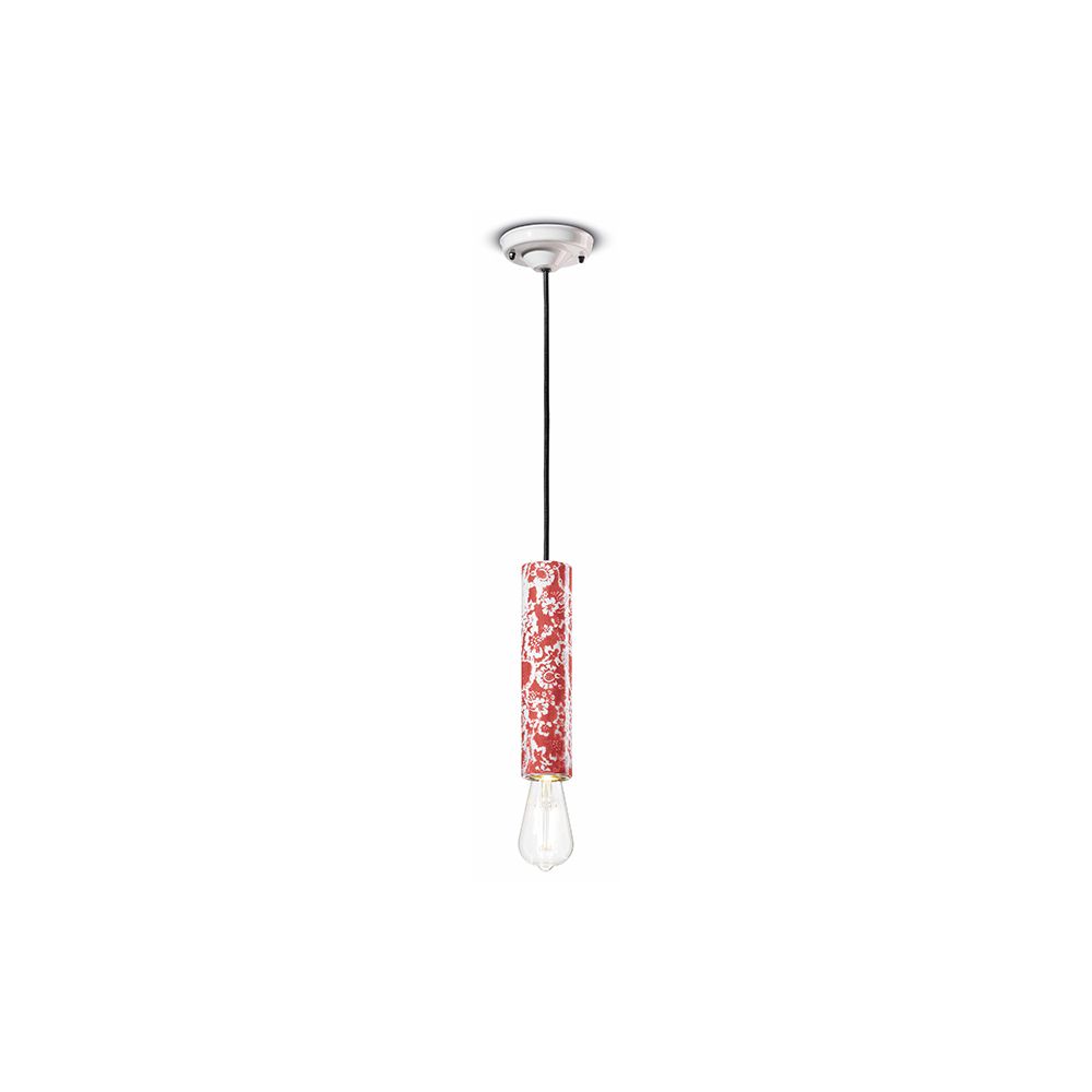 Ferroluce Pi Hängeleuchte 25cm in rot, schlankes und farbenfrohes Design für jeden Wohnbereich.