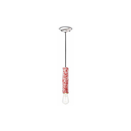 Ferroluce Pi Hängeleuchte 25cm in rot, schlankes und farbenfrohes Design für jeden Wohnbereich.