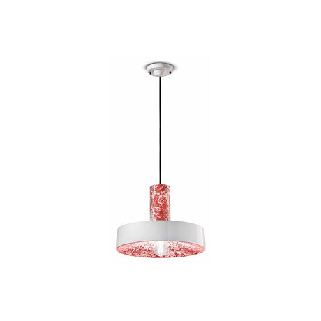 Ferroluce Pi Hängeleuchte Ø 35cm in stilvollem roten Design und klassischer Form für moderne Wohnräume.