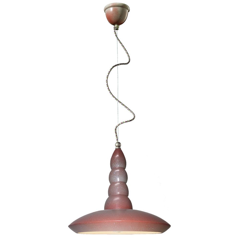 Ferroluce Vague-Vintage Hängeleuchte Ø 40cm in trendigem Rot-Ton, ideal für Küchen und Wohnzimmer.