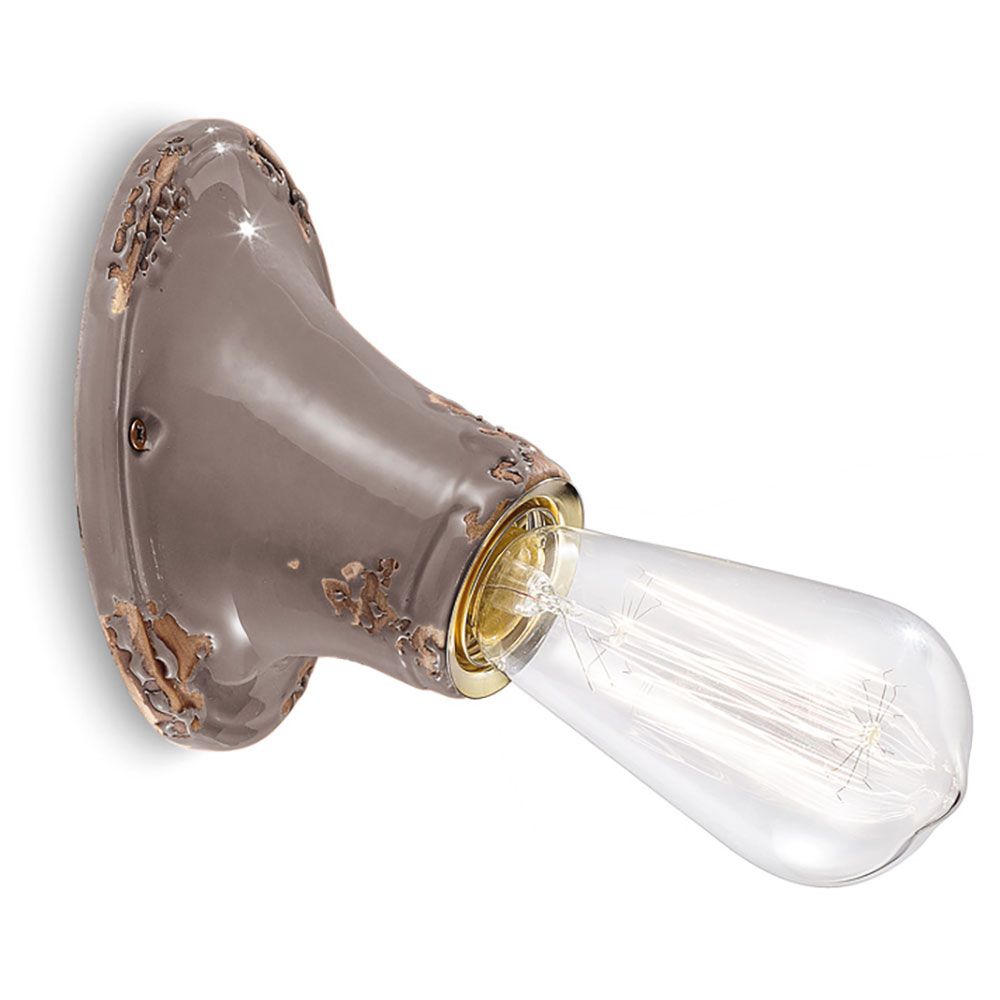 Ferroluce Vintage Wandlampe in Vintage-Look mit dekorativem Design und wählbaren Farbtönen.