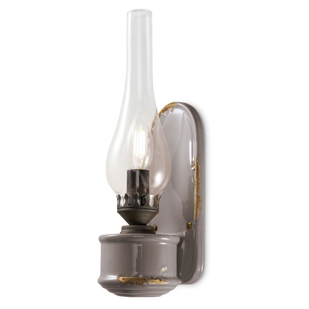Ferroluce Vintage Keramikwandleuchte mit einzigartigem Look und handgemachter Verarbeitung