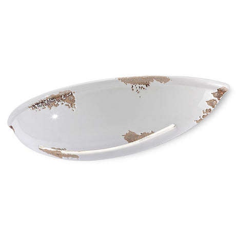 Ferroluce Vintage Wandleuchte aus Keramik, schalenförmige Wandlampe mit eleganten Mustern und indirekter Beleuchtung.