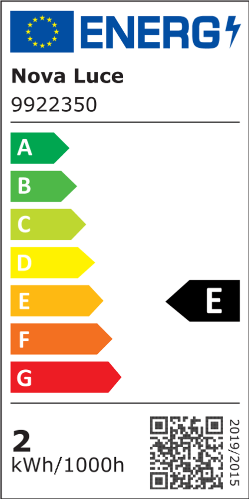 Energiemerkmale für Nova Luce Figi LED Stehleuchte, Klasse E, 2 kWh/1000h.
