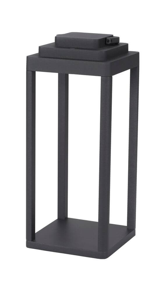 Figi LED Außenstehleuchte in Anthrazit, modernes Design für Außenbereiche, IP65 wasserdicht, solarbetrieben.