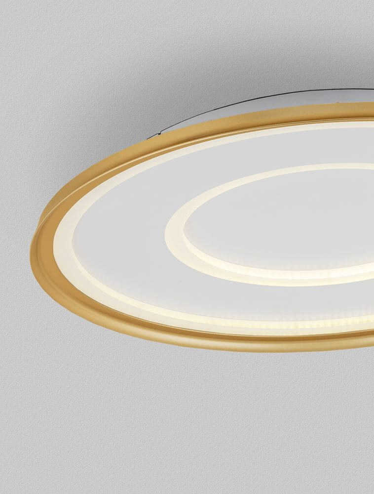 Figin LED Deckenleuchte 2-flammig 2700 5000K Weiß, Gold mit dimmbarer Lichtfarbe.