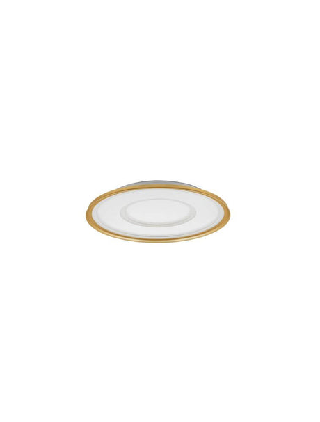 Plafonnier Figin LED à 2 lampes 2700 5000K blanc, doré, design moderne avec encadrement doré.