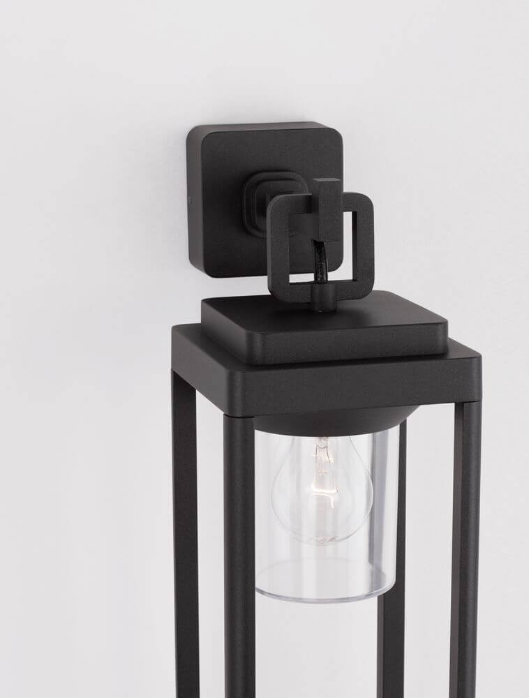 Figo Außenwandleuchte Up Anthrazit IP65 an einer Wand montiert, modernes Design und robustes Aluminium.