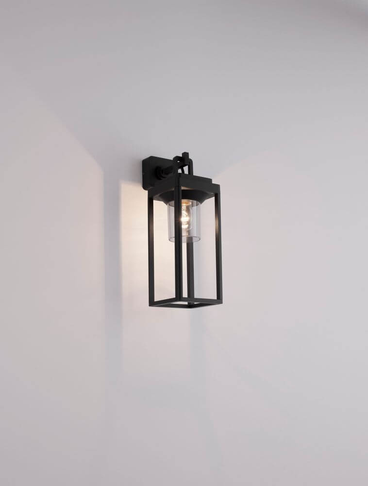 Figo Außenwandleuchte Up Anthrazit IP65 an einer Wand montiert, ideal für Außenbereiche und moderne Wohnräume.