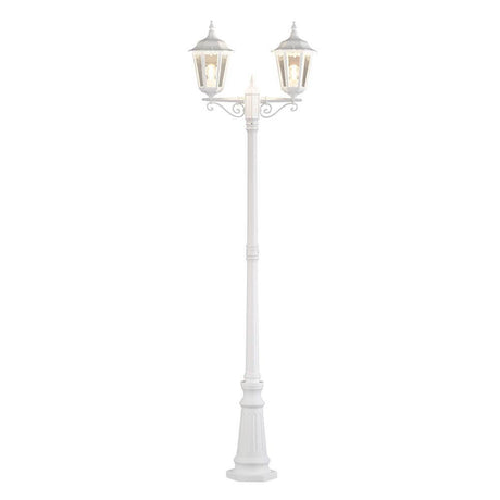Firenze-lattiavalaisin, jossa on 2 valopäätä, valkoinen, kirkas lasi, elegantti muotoilu tyylikkääseen valaistukseen.
