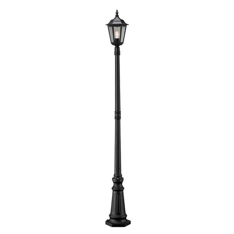 Lampadaire Firenze 220 cm noir, verre clair - lampe d’extérieur élégante au design classique.