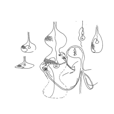 Sketch of an artistic depiction of lamps and a person, inspiringly surrounding the Luce semi-circular wall light Ø 35 cm.