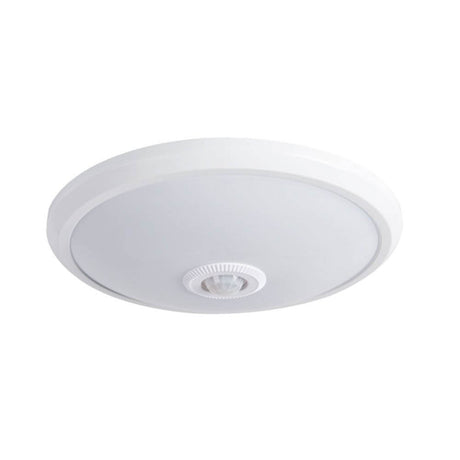 Fogler Sensor LED Deckenleuchte Ø 29cm 800lm Weiß mit Bewegungssensor und modernem Design.
