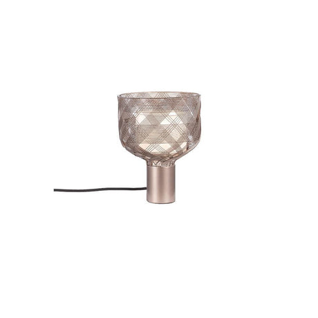 Forestier Antenna Tischleuchte mit geometrischen Formen aus metallischem Maschengewebe.