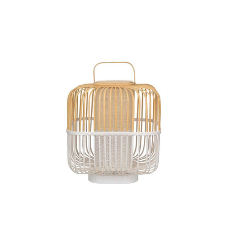 Forestier Bamboo Square Tischlampe aus Holz und Bambus mit Griff, designed von Arik Lévy.