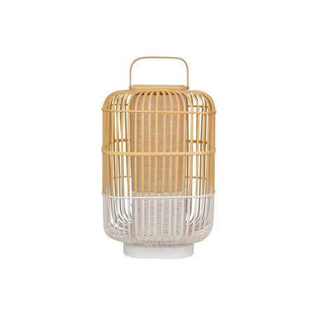 Forestier Bamboo Square Tischlampe aus Holz und Bambus, Design von Arik Lévy, mit praktischem Griff.