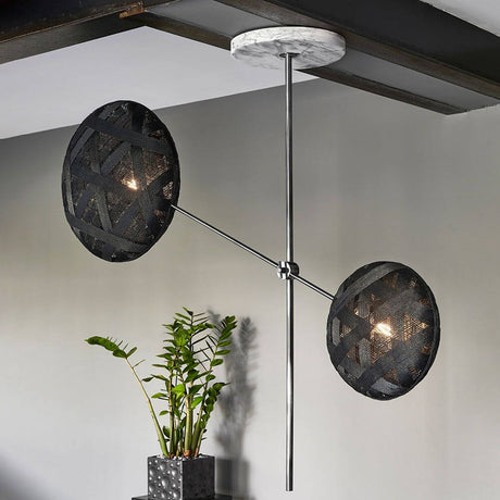 Forestier ceiling light Chanpen Structure 2-light with modern, sparkling light effects and stylish design.