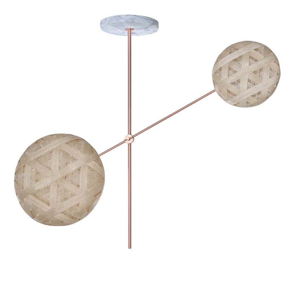 Forestier Deckenleuchte Chanpen Structure 2-flammig mit stilvollem Design und funkelnden Lichteffekten.