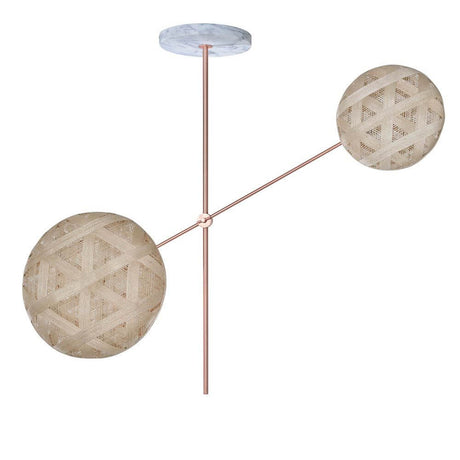 Forestier ceiling light Chanpen Structure 2-light with stylish design and sparkling light effects.