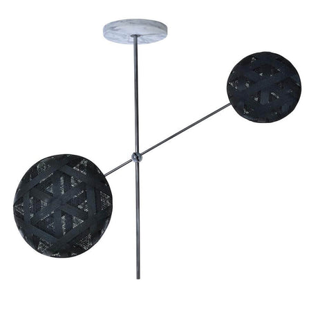 Forestier ceiling light Chanpen Structure 2-light with modern design and sparkling light effects.