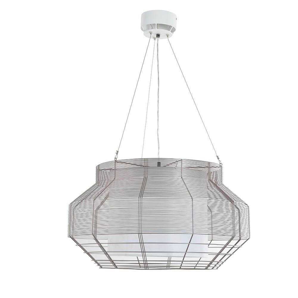Forestier Hängelampe Mesh Ø 65cm in modernem Drahtdesign, schwebend mit elegantem Licht.