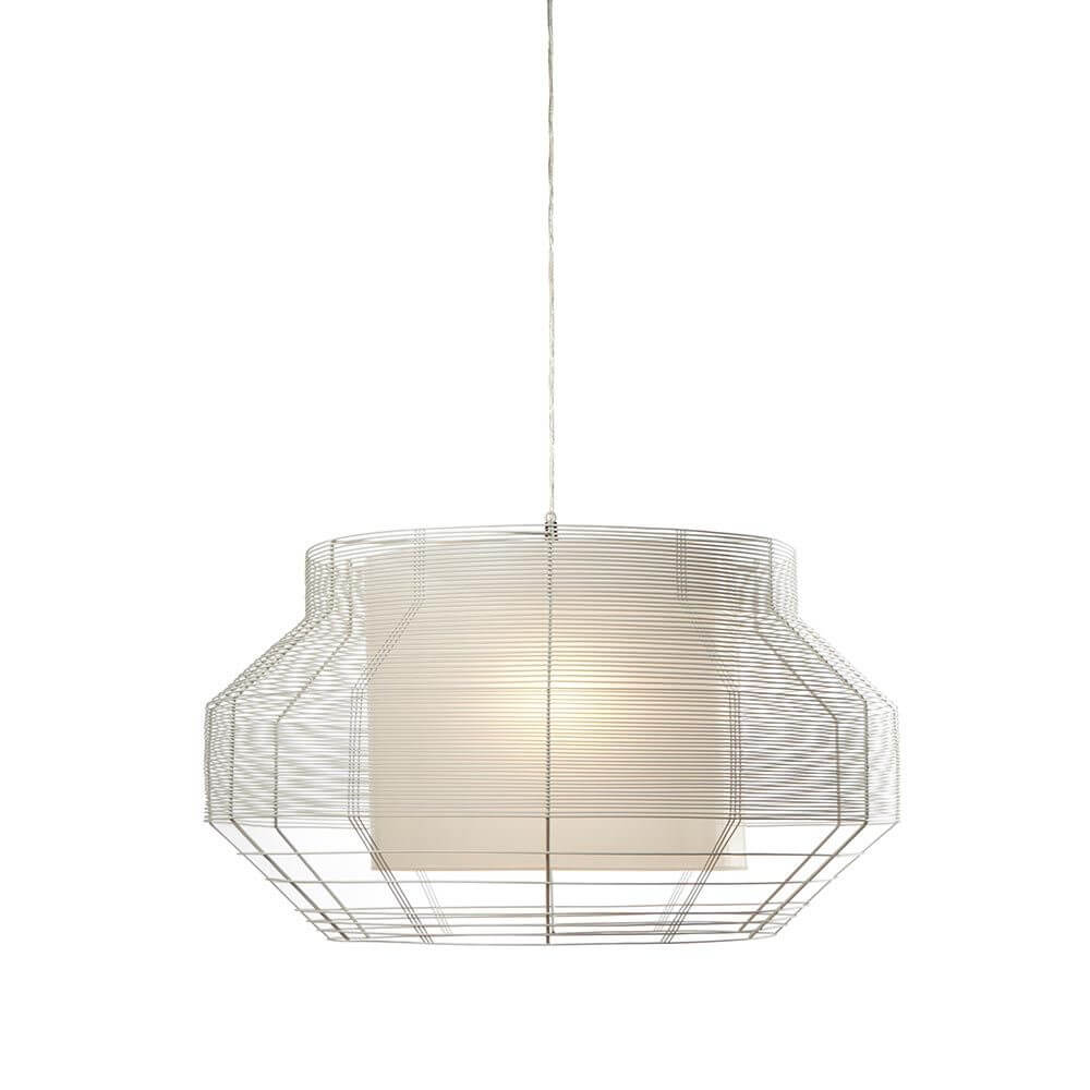 Forestier Hängelampe Mesh Ø 65cm in modernem Design mit stilvollem Drahtkorb und sanfter Beleuchtung.