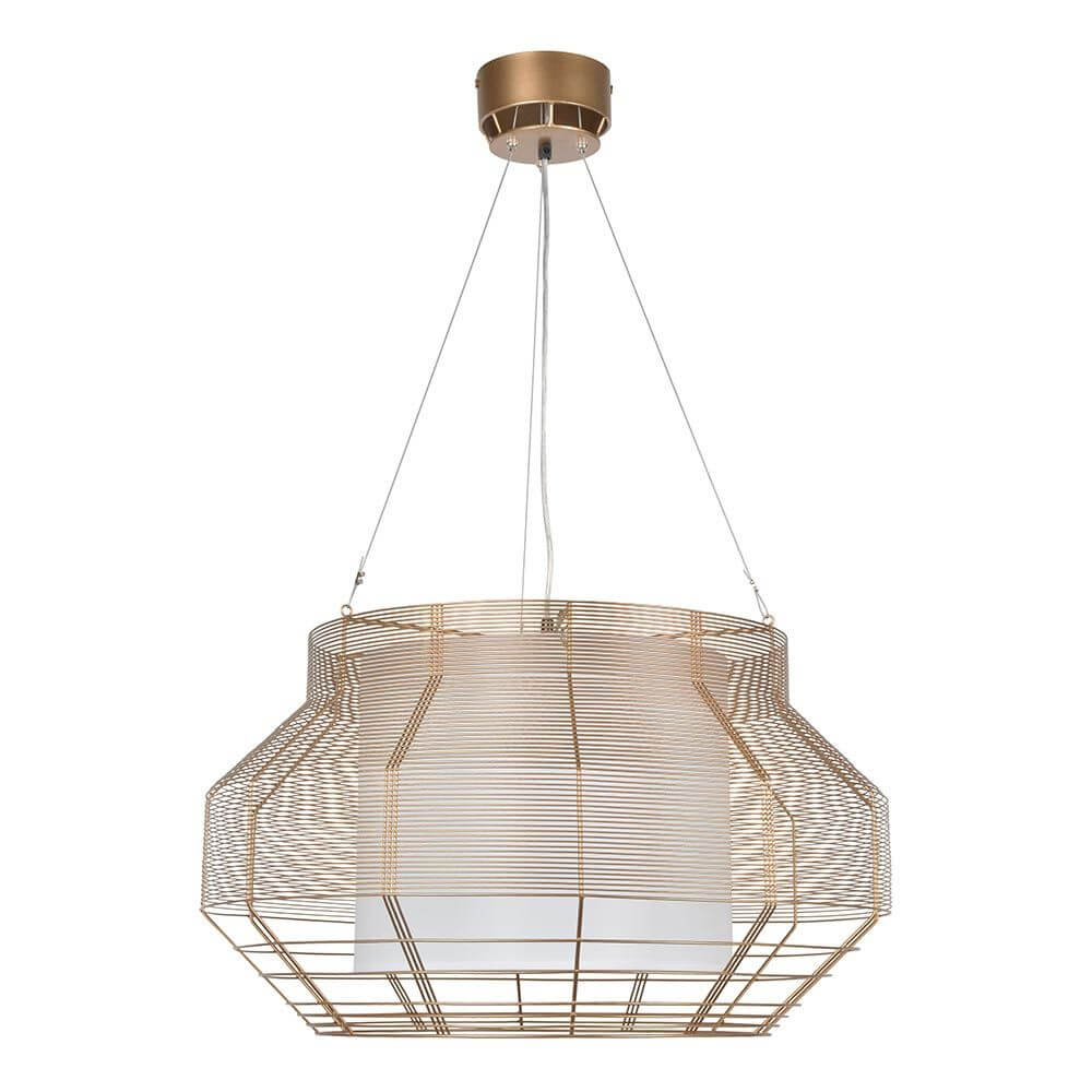 Forestier Hängelampe Mesh Ø 65cm in goldfarbenem Drahtdesign, schick und modern für jeden Raum.