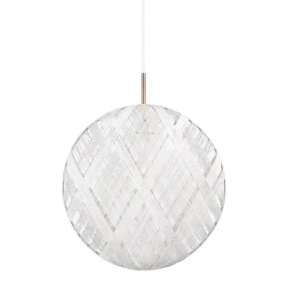 Forestier Hängeleuchte Chanpen Diamond in runder, stilvoller Ausführung, zartes Design mit Abacá Material.