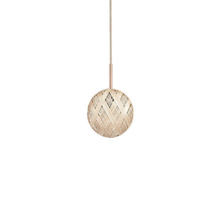 Forestier Chanpen Diamond pendant light in a round shape with a delicate structure, elegantly suspended.