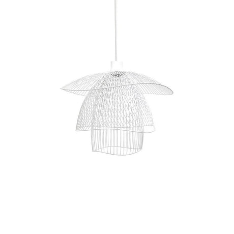 Forestier pendant light Papillon Ø 56 cm in a modern design with three metal domes.