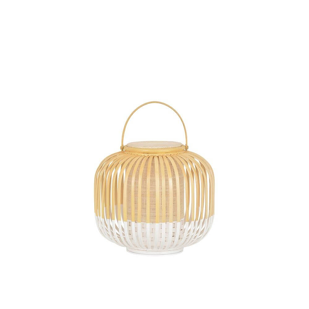 Forestier LED Akku-Bodenleuchte Take A Way IP66 in elegantem Bambusdesign für Außenbereiche.