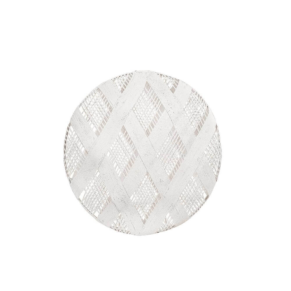 Forestier Lampenschirm Chanpen Diamond in elegantem, weißem Design mit raffinierten geometrischen Mustern.