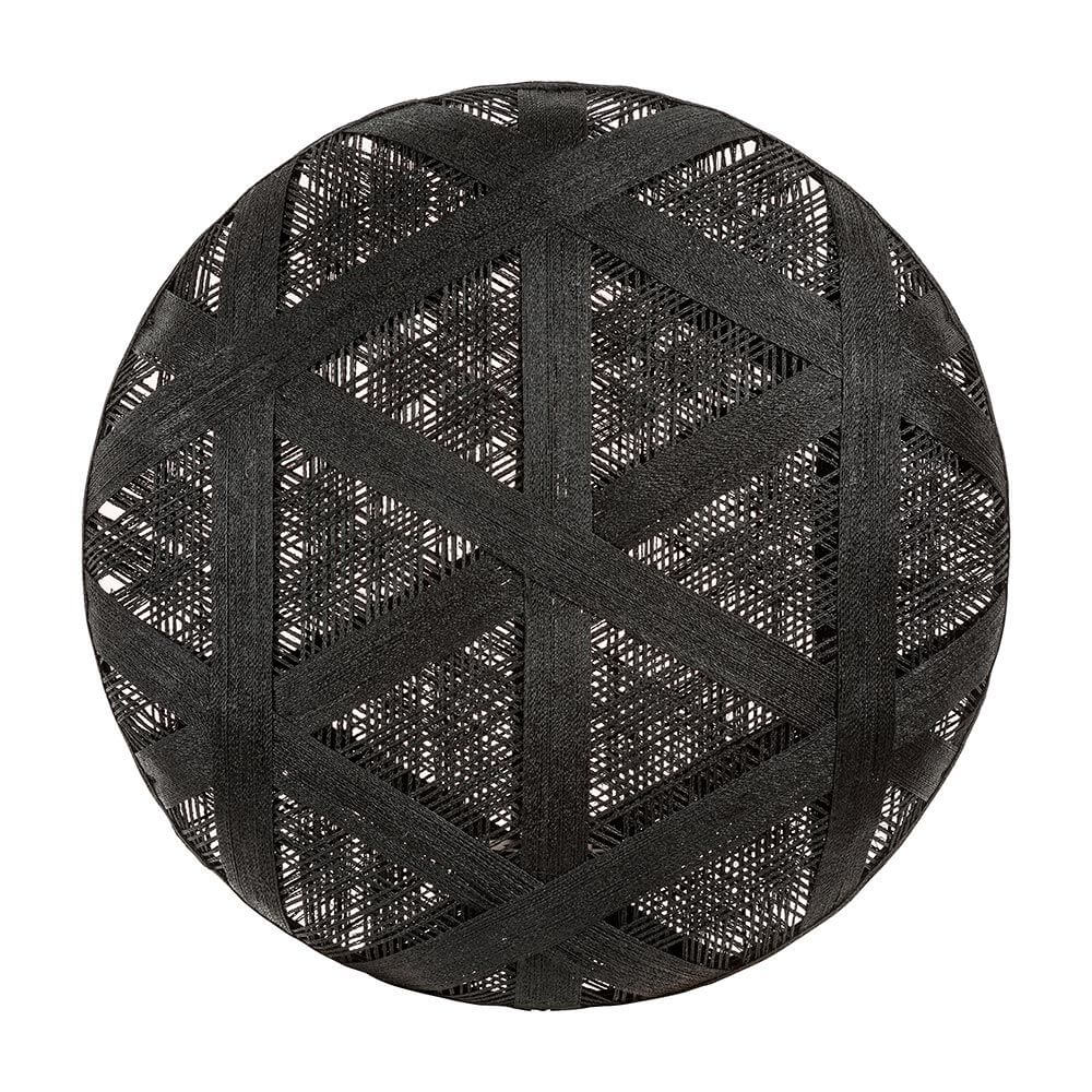 Forestier Lampenschirm Chanpen Hexagonal mit strukturiertem, schwarzem Design aus hochwertigen Materialien.