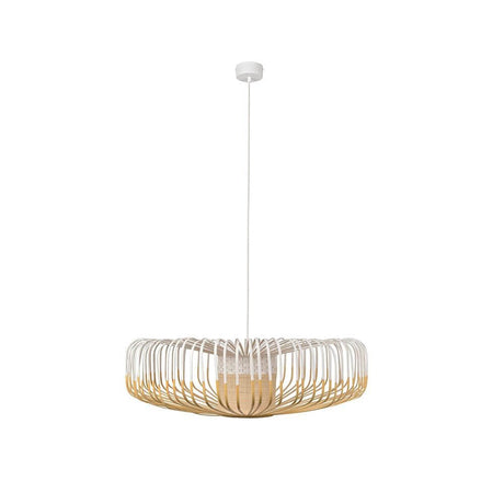 Forestier Pendelleuchte Bamboo Ø 80cm Up - moderne Lampe aus zweifarbigem Bambus im Zen-Look.
