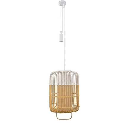 Forestier Pendelleuchte Bamboo Sqare in modernem, zweifarbigem Design aus Bambus.