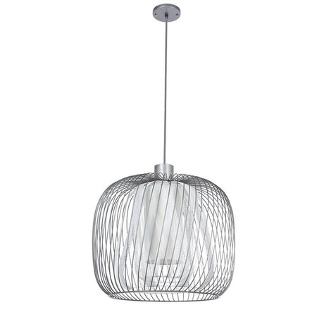 Forestier pendant light Bodyless in a modern design with metal mesh and white diffuser.