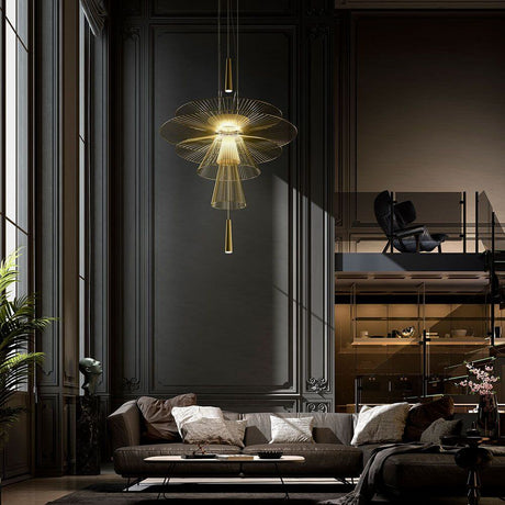 Forestier LED pendant light Gravity Origin Ø 120 cm in a modern living space with an elegant lighting effect.