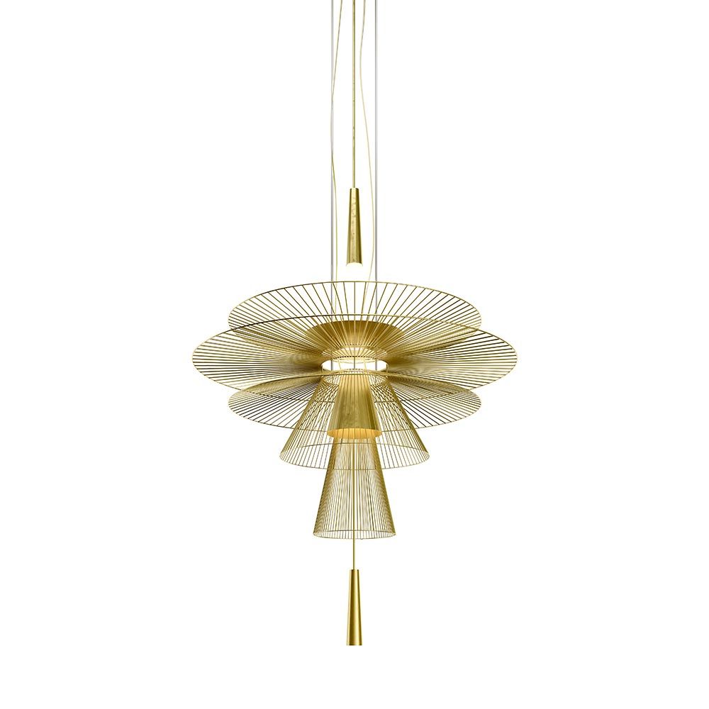 Forestier LED Pendelleuchte Gravity Origin Ø 120cm in modernem Design aus feinen Metallstreben.
