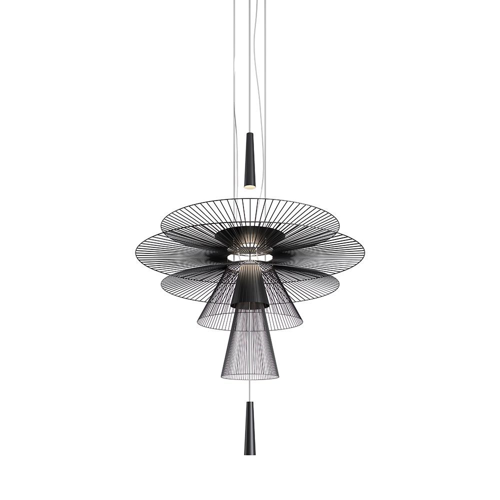 Forestier LED Pendelleuchte Gravity Origin Ø 120cm im modernen Design mit feinen Metallstreben.