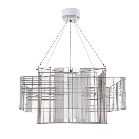 Forestier Pendelleuchte Mesh Cubic 60cm in modernem Design mit mehrfarbigen Schirmen und trendigem Lagenlook.
