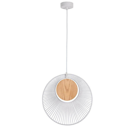 Forestier pendant light Oyster Ø 40cm with elegant design and wooden details.