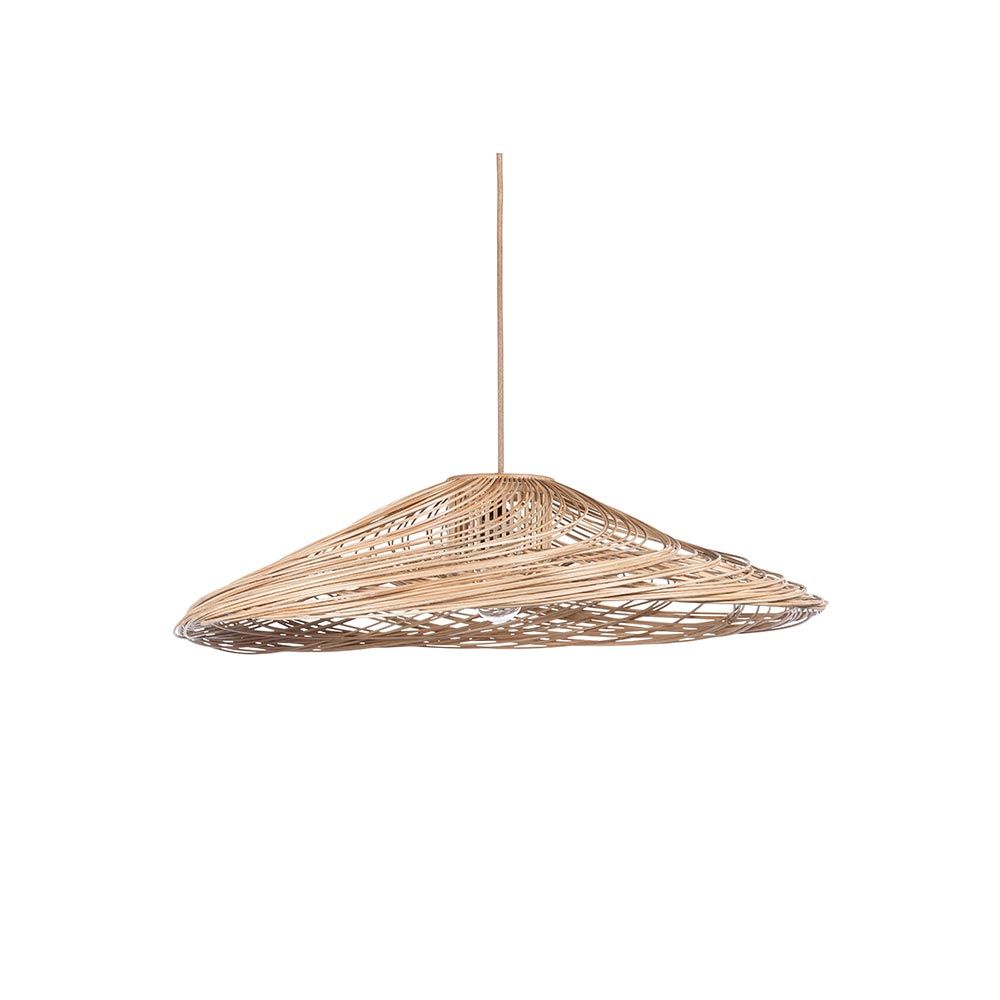 Forestier Rattan-Pendelleuchte Satelise - elegante Hängelampe aus gebogenen Rattanrohren mit poetischem Design.