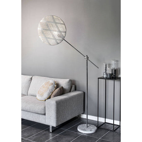 Forestier floor lamp Chanpen Diamond with marble base in a modern living room, decorative lighting