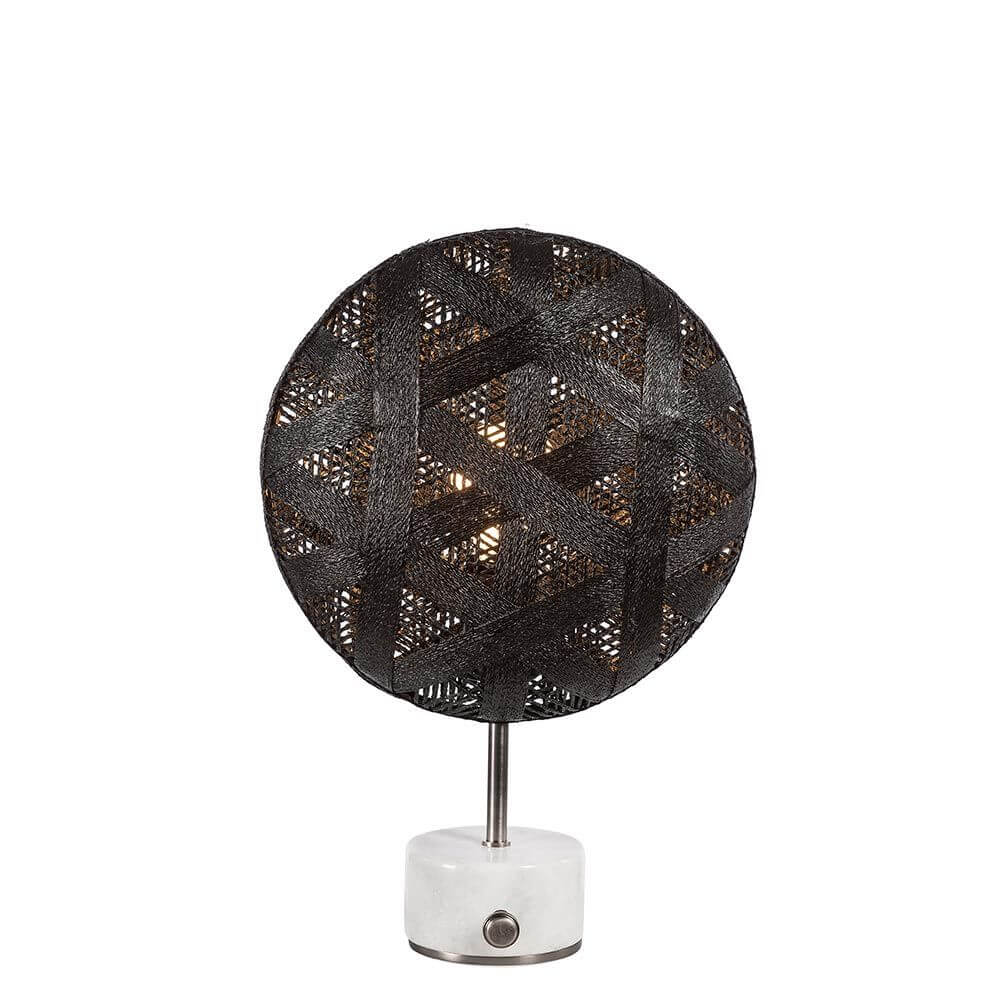 Forestier Tischlampe Chanpen Hexagonal mit hexagonalem Schirm und Drehdimmer, modernes Design.