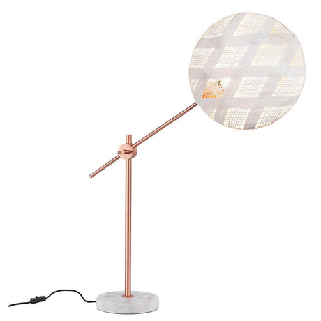 Forestier table lamp Chanpen Diamond with marble base in copper and a light design on a table