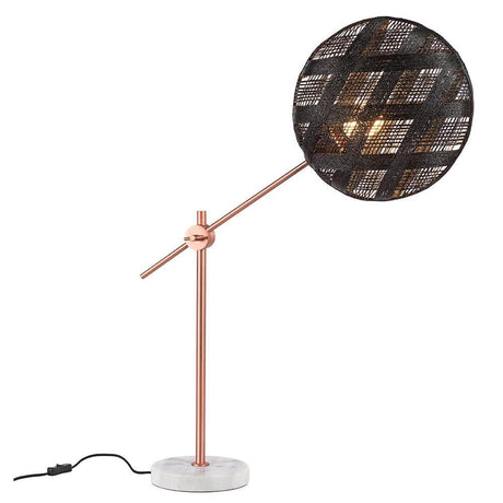 Forestier table lamp Chanpen Diamond with marble base in copper and black design.