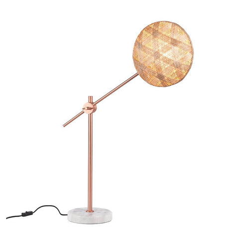 Forestier table lamp Chanpen with marble base in copper and white marble, stylish and refined.